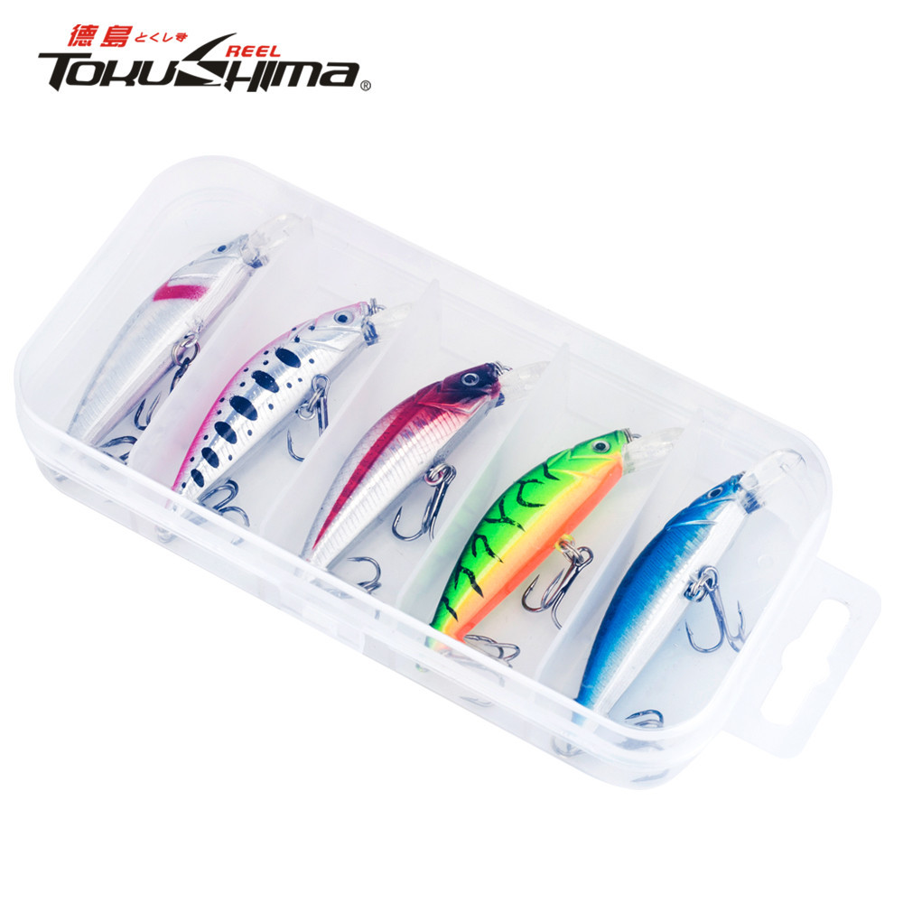 5pcs/box Sinking Minnow เหยื ่ อตกปลาประดิษฐ ์ ชุด 5.7cm/6g 3D Eyes Swimbait เลเซอร ์ Crankbait Hard Bass เหยื ่ อตกปลาเกียร ์ สําหรับปลาเทราท ์ เบส