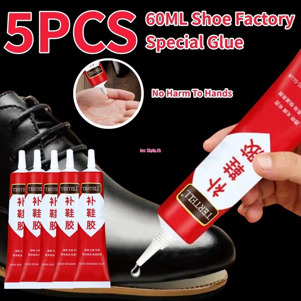 5 ชิ้น 60 มิลลิลิตรกาวซ่อมรองเท้าที่แข็งแกร่ง, กาวติดรองเท้าทันที, กันน้ำสากลที่แข็งแกร่งรองเท้าหนังกาว, ไม่เป็นอันตรายต่อมือรองเท้ายางเรซินอ่อน, เครื่องมือซ่อมแซมช่างทำรองเท้า InsStylee