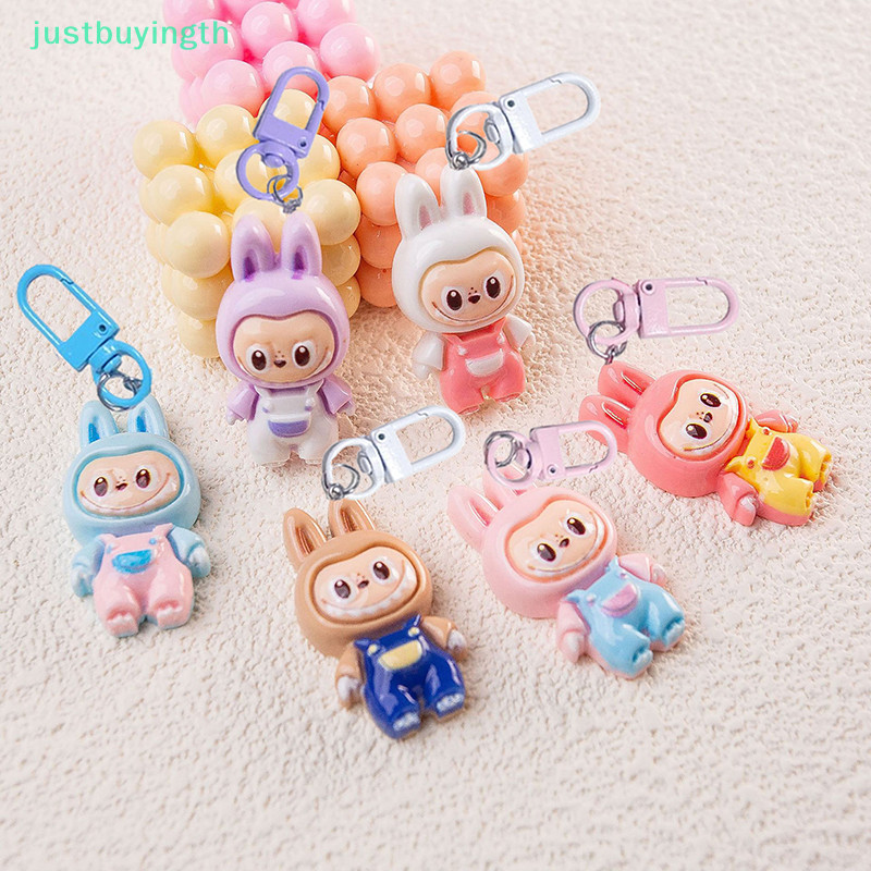 [JBTH] น่ารัก Overalls Labubu จี้พวงกุญแจผู้หญิงแนวโน้มแฟชั่น Key Chain กระเป๋าแขวนเครื่องประดับ Charm อุปกรณ์เสริมของขวัญเพื่อนที่ดีที่สุด [JB]