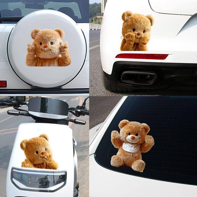 3ง ความเที่ยงตรงสูงสติกเกอร์รถ, ตุ๊กตาเนย, น่ารักตุ๊กตาหมีเกาก้น, กระจกตัวรถ, ตกแต่งส่วนบุคคล, สติ๊กเกอร์ติดกระ - รูปที่ 2