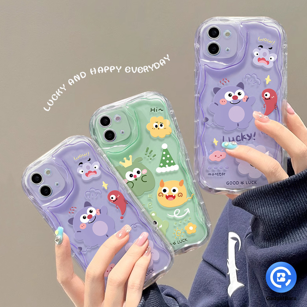 เคสคลื่นมอนสเตอร์น่ารักเคสคู่ใส hp INFINIX HOT8 9PLAY 10LITE HOT12PLAY 20I 20PLAY HOT20I 30PLAY 30I 