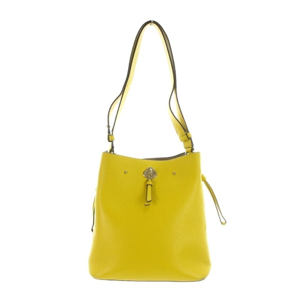 KATE SPADE MARTY LARGE BUCKET BAG SHOULDER BAG LEATHER YELLOW Direct from Japan Secondhand