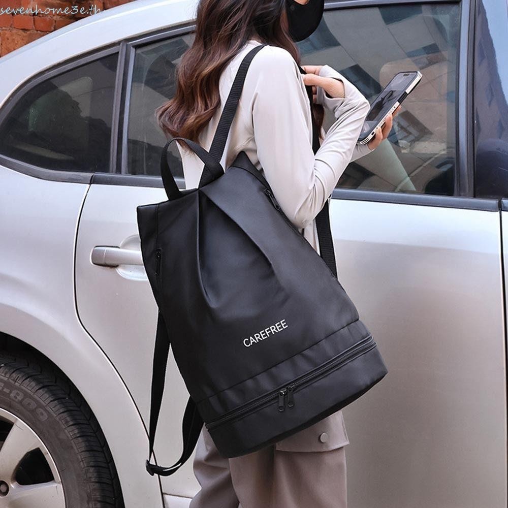 Sevenhome3e กระเป๋าเป้สะพายหลังว่ายน้ํา, ขยายเปียกแห้งแยกกระเป๋าออกกําลังกาย, น้ํากันน้ําความจุขนาดใหญ่ช่องรองเท้ากีฬาไหล่ Tote Holidays Beach