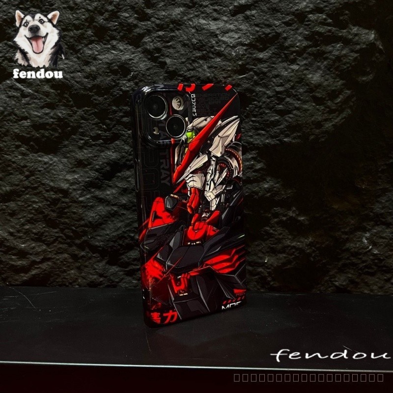 สีแดงgundam Mechaเคสโทรศัพท์เหมาะสําหรับiPhone7 8plus 15promax 14plus 13promax 15 14 13 12 11 12pro XS X XR XSMAXกันกระแทกเคสแข็งเคลือบเงาป้องกันกรณี 2DPT - รูปที่ 3