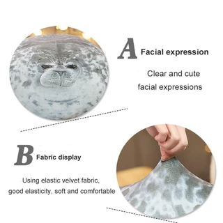 HARM Seal Plush Toys, Large Soft Blob Seal Pillow,อินเทรนด์ PP Cotton Chubby Cute Gift for Boys Girls Children