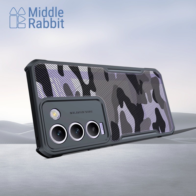 Middle Rabbit เคสโทรศัพท์กันกระแทกสําหรับ เคส VIVO Y100 Case เคสโทรศัพท์ Clear Back Anti-Knock【Beetle Camouflage】Hard Back Shockproof Slim Thin เคสมือถือ Cover