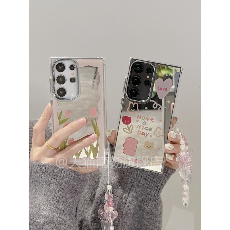 เหมาะสําหรับ Samsung S26ultra เคสโทรศัพท์ S25 + กรณีกระจกพื้นผิว High-End Sense s24fe note20 อย่าชนกรณี + Ten plus Niche Goddess galaxy สไตล์ใหม่ s22s21a55a15 เหมาะสําหรับฤดูใบไม้ผลิ ราคาถูก Shopee Lazada