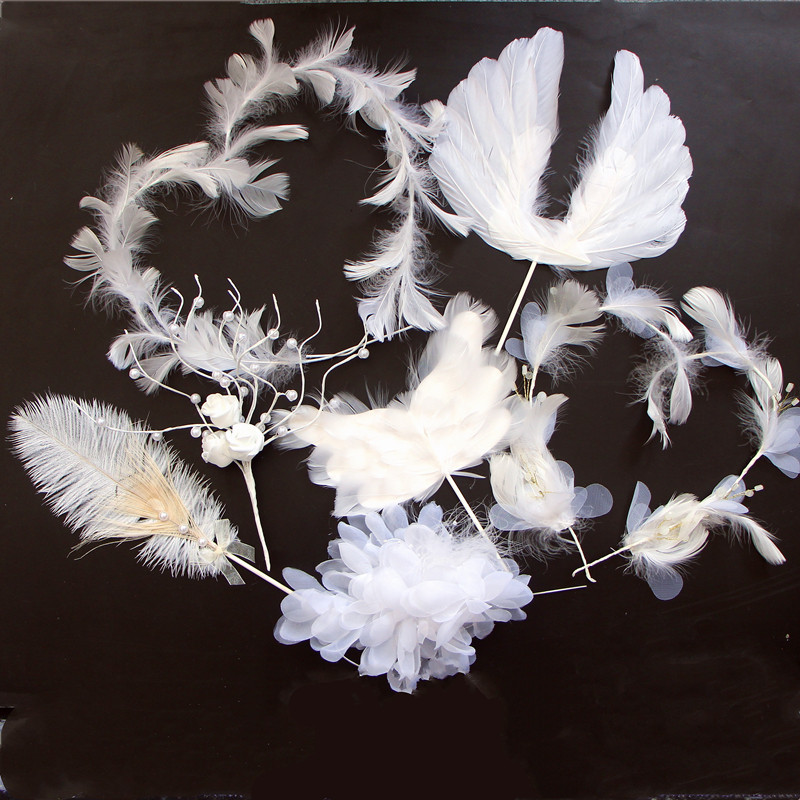 5 ชิ้น/แพ็คขนนก Angel Wing เค้ก Topper ตกแต่งสําหรับครบรอบวันเกิดงานแต่งงาน Baby Shower Birthday Party Favors