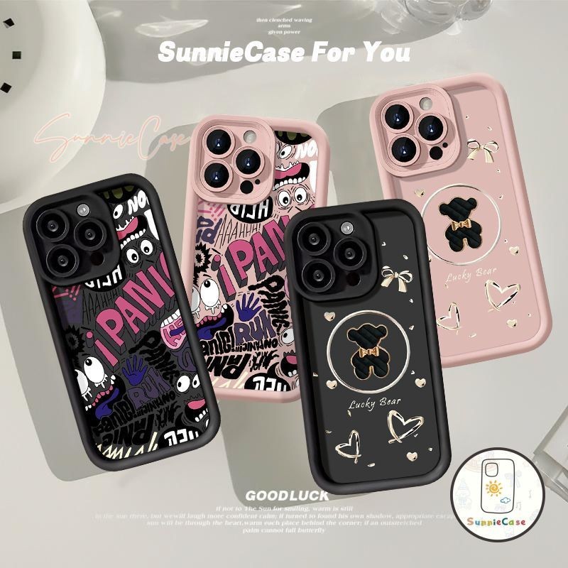 การ์ตูนอสุรกายหมีดำ จสำหรั Samsung A05s A05 A13 A03s A15 A14 A12 A21s A54 A34 A25 A03 A24 A50 A23 A02s A52 A53 A32