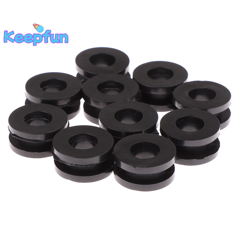 [Keepfun] 10 ชิ้นสีดํารถจักรยานยนต์ด้านข้างยาง Grommets ปะเก็น Fairings สําหรับ Honda สําหรับ Suzuki CBR GSXR Ninja ZX YZF Kawasaki [ใหม่]