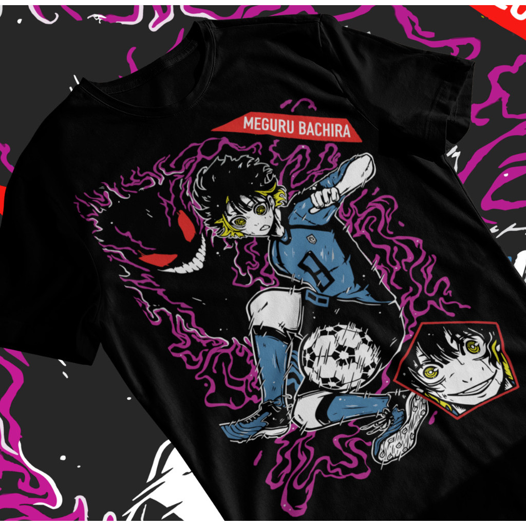 เสื้อยืดแบบซอฟต์จากอนิเมะBlue Lock มีภาพของKunigami, Rin Itoshi และNagi