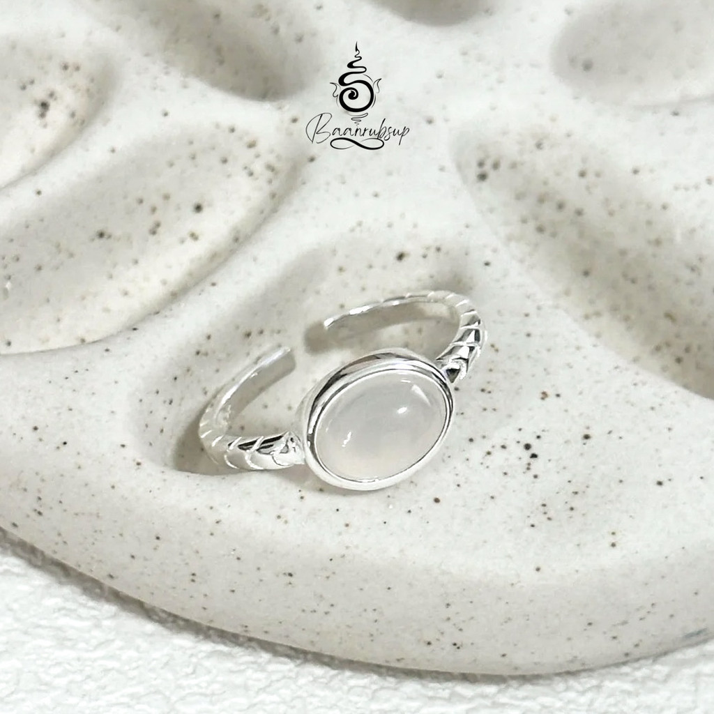 ✨ผ่านพิธี✨ แหวนมูรุ่น หยกขาว (White Jade) เสริมความสุข สติ โชคดี สุขภาพ