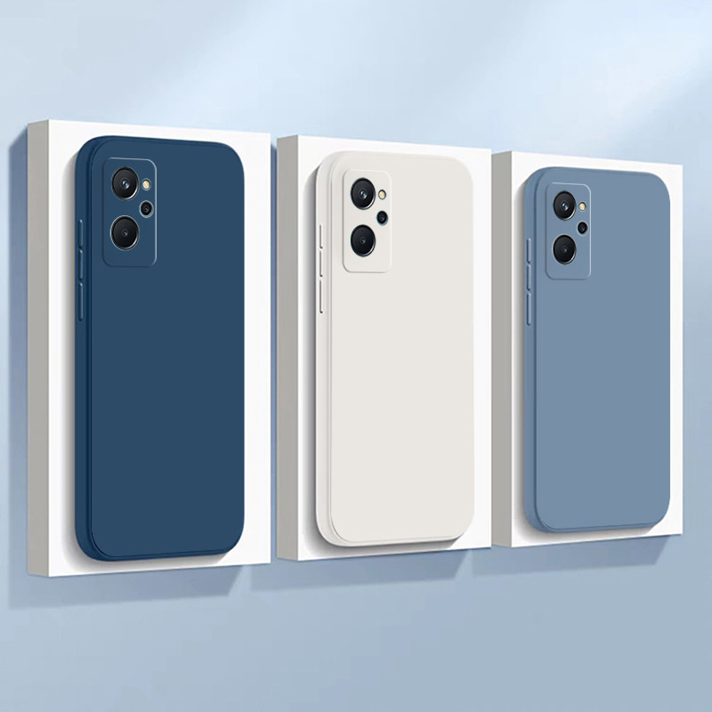 เคส Realme 9i กรณีโทรศัพท์มือถือสีทึบ เลนส์กล้องป้องกันเต็มรูปแบบกันกระแทก TPU Jelly Soft Case C7K