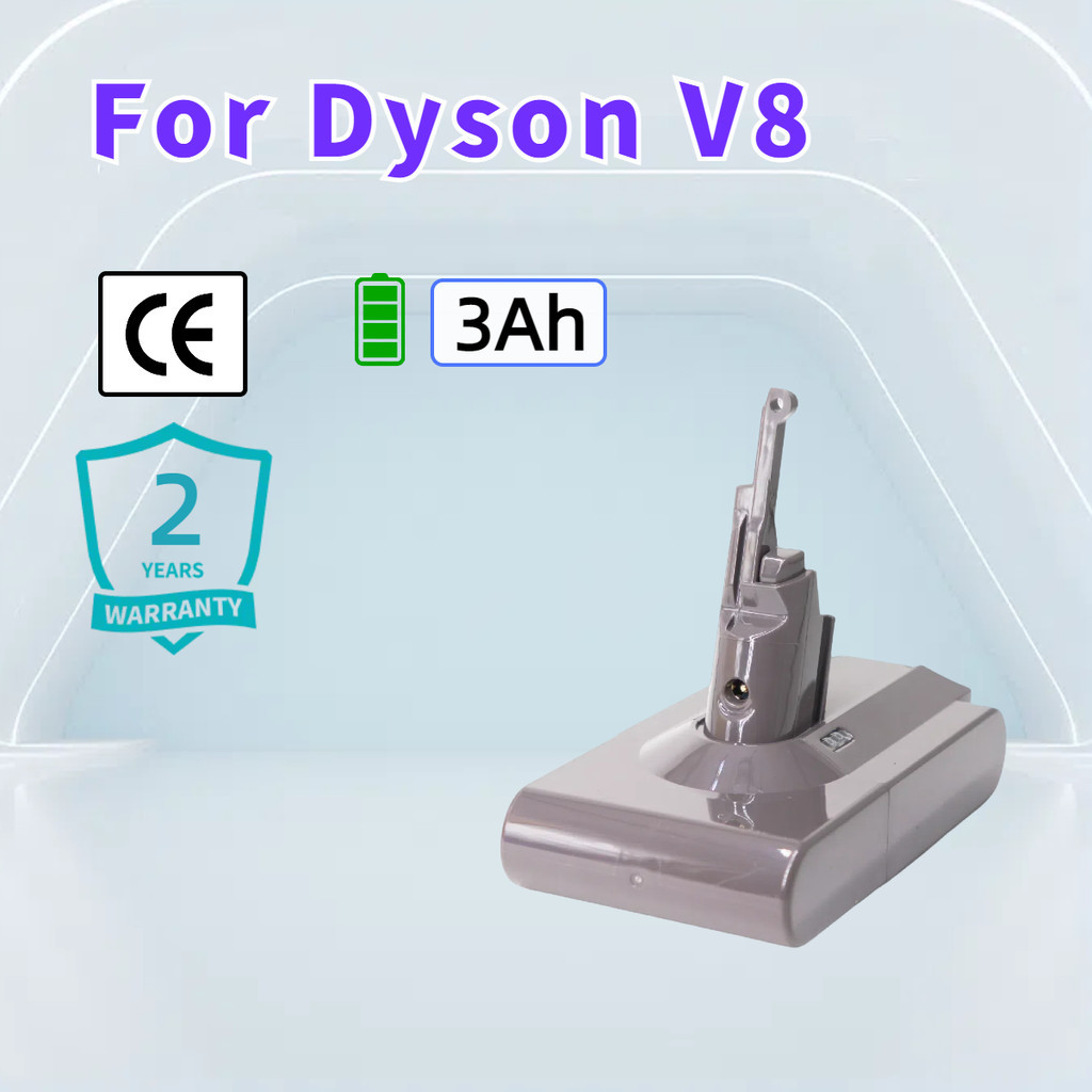 Dyson V8 DysonV8 SV10 แบตเตอรี่แบตเตอรี่เครื่องดูดฝุ่น SV10K SV10E SV25 HH15 3000mAh 21.6V