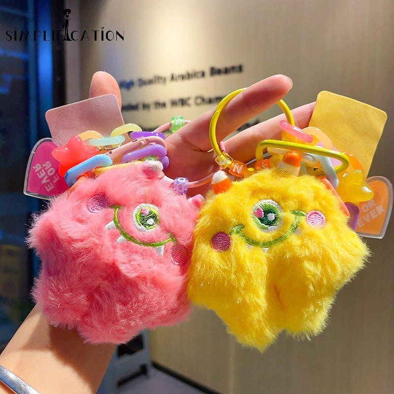 1 ชิ้นสร้างสรรค์ตลกตุ๊กตามอนสเตอร์ตุ๊กตาพวงกุญแจ-หวานน่ารักตุ๊กตาพวงกุญแจแหวน-สําหรับกระเป๋าเป้สะพายหลังจี้พวงกุญแจตกแต่ง
