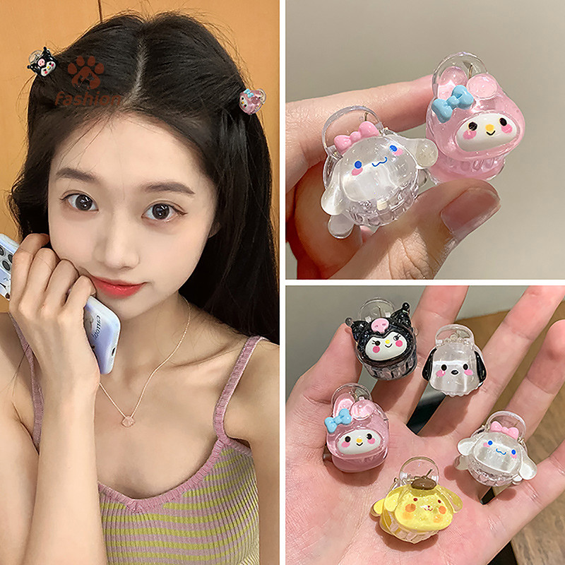 [แฟชั่น] 2 ชิ้นการ์ตูนมินิผม Claw Hairpin น่ารักหวาน Kuromi อะนิเมะคลิปผมคลิปฉลามขนาดเล็กสําหรับ Gils อุปกรณ์เสริมผม {TH}