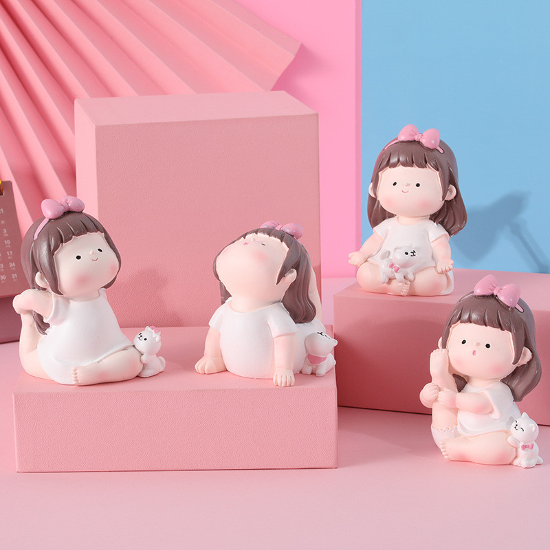 ตุ๊กตาเรซิ่น เรซิ่นตกแต่งรถ การ์ตูนหุ่นสาวโยคะ น่ารัก เครื่องประดับ สำหรับตกแต่งรถยนต์ บ้าน ห้อง
