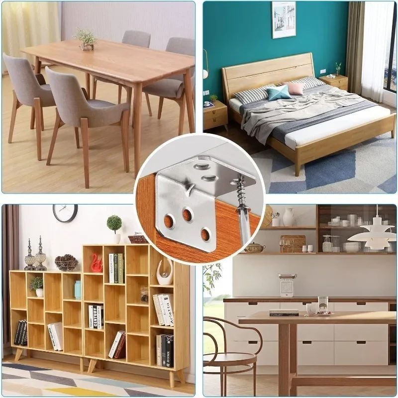 วงเล็บมุม90องศามุมขวา-รูปตัว ล สแตนเลสวงเล็บไม้เฟอร์นิเจอร์ตู้ตัวเชื่อมต่อ-วงเล็บมุมฮาร์ดแวร์บ้านเครื่องมือเชื่อมต่อ - รูปที่ 3