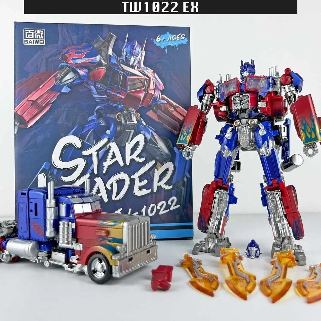 Baiwei Transformation TW1022 EX ช่องสินค้า Magnus KO Masterpiece รูปของเล่น Commander Nemesis Prime Deformation รถหุ่นยนต์