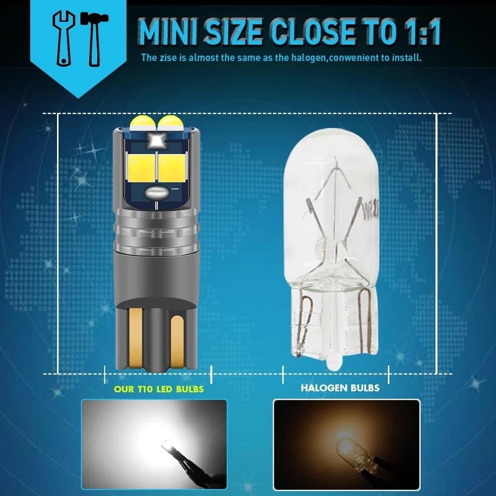 1คู่ ไฟหรี่ 6LEDชิปนูน ระบบแคนบัส T10 ไฟ 12V-24V (1คู่) Car รถจักร - รูปที่ 3