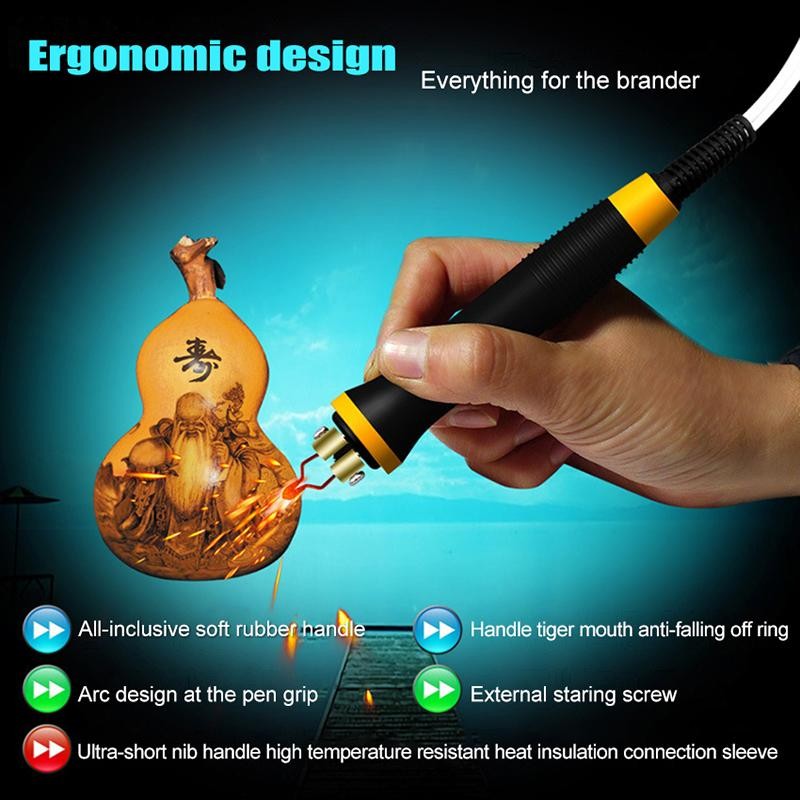 NLE Pyrography ปากกาแกะสลักบัดกรี Electrocautery ปากกาบัดกรีปากกาเหล็ก Gourd Pyrography เครื่อง Gourd Craft เครื่องมือ N