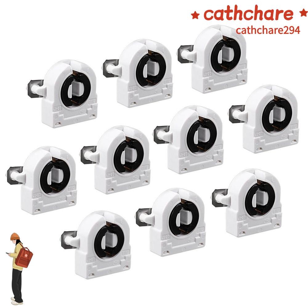 Cathchare294 10 ชิ้น T8 ที่ใส่ไฟเรืองแสง, ฐาน G13 ทนทานแบบไม่ทึบ, หลอด LED ยาวนาน หลอดฟลูออเรสเซนต์ 