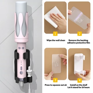 Curler Straightener Stand ติดผนังดัดผม Straighteners ผู้ถือ Rack เครื่องเป่าผม Organizer