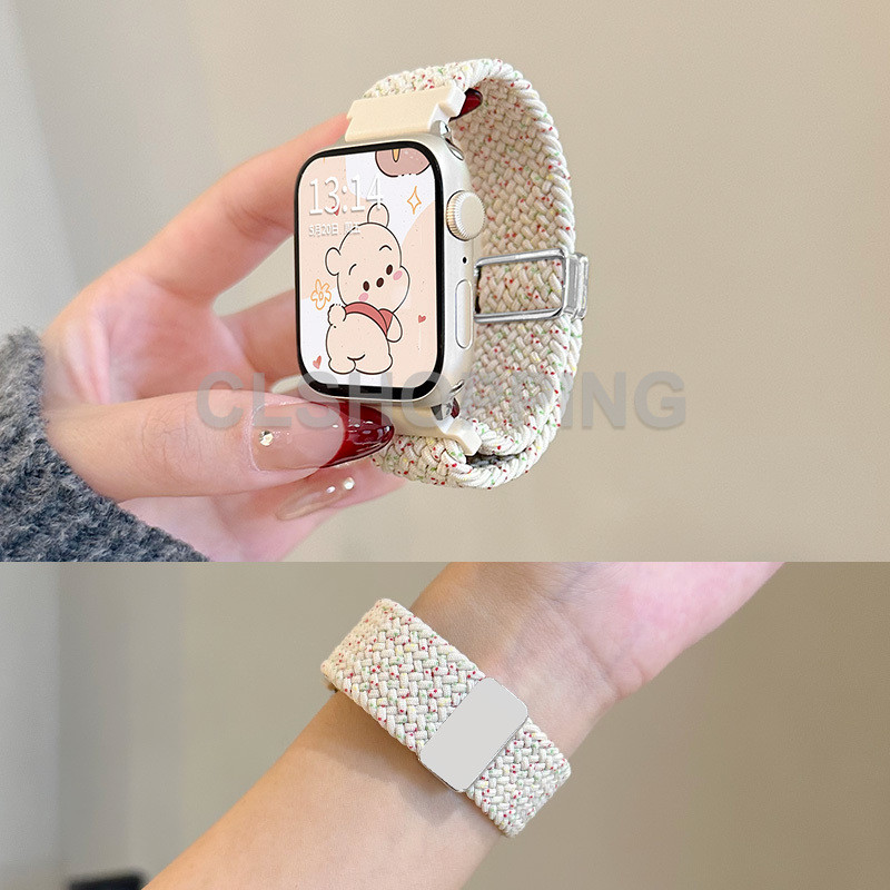 20 มม.22 มม.หัวเข็มขัดแม่เหล็กถัก Loop สายรัดข้อมือสําหรับ Redmi Watch 4 5 สมาร์ทวอท์ช Breathable กีฬาสายไนลอนสําหรับ Xiaomi สมาร์ท band 9 pro 8pro สายถัก