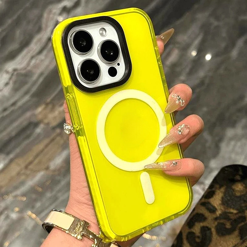 หรูหราไร้สายชาร์จเคสโทรศัพท์สําหรับ ไอโฟน 11 12 13 14 15 16 มือโปร สูงสุด บวก แม่เหล็กกันชนโปร่งใสปกหลัง