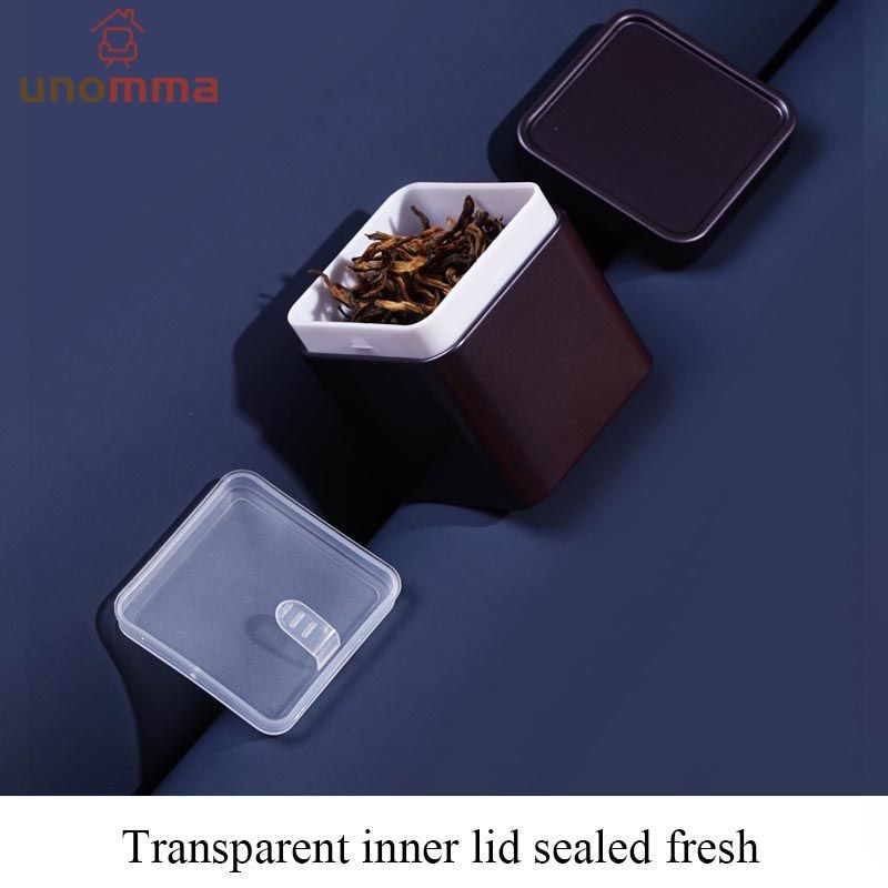 🎈กระป๋องอลูมิเนียม ทรงสี่เหลี่ยมจิ๋ว สำหรับใส่ยอดใบชา เก็บรักษาและใช้งานง่าย พร้อมส่งในไทย unomma - รูปที่ 4