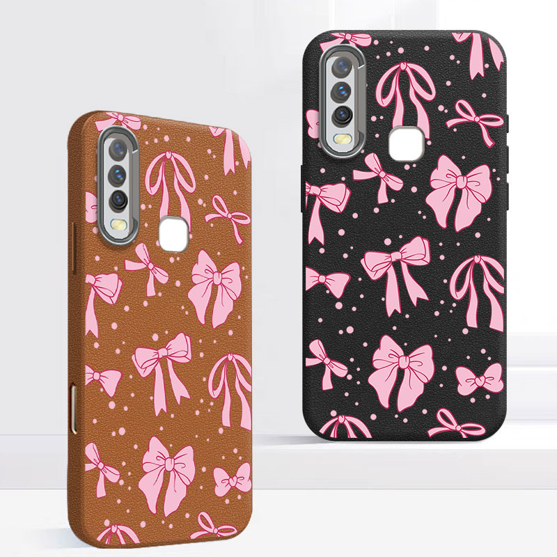 โบว์สีชมพูเคสโทรศัพท์สําหรับvivo Y17 Y15 Y12 Y12i 1901 1902 1904 Y3S Y15S Y15A Y17S Y19 U3 Y5S Y02S 