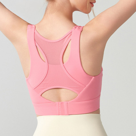 Airactive Leisure Yoga Sports Bra Fixed Pads Back Buckle Mesh-stitching High Support - รูปที่ 6