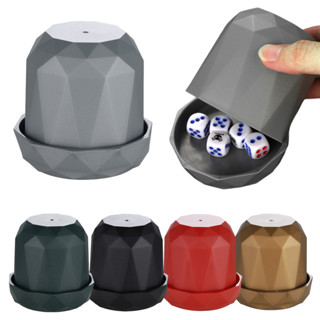 สีแดง- 1เซ็ตถ้วยลูกเต๋าพร้อมฐาน5จุดลูกเต๋าหนักคู่มือเขย่าถ้ว…