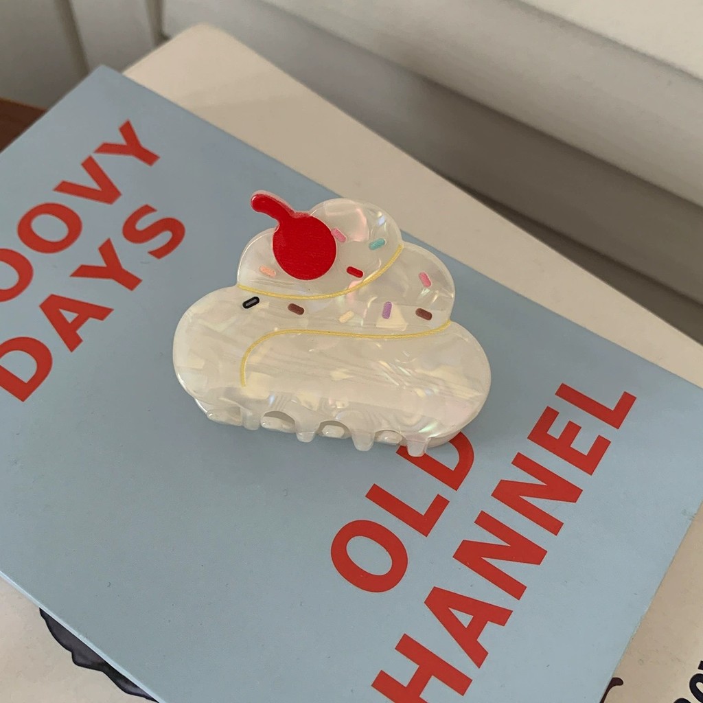 ✨✨✨ส่งฟรี ✨✨✨Ins สาวเกาหลีครีมเค้กคลิปฉลามอารมณ์หวานกิ๊บเรียบง่าย Barrette ผู้หญิงแฟชั่น Retro Accessiies - รูปที่ 7