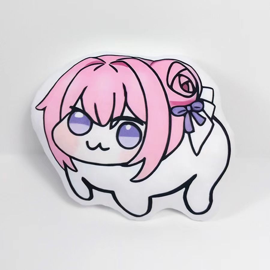 Nikke Doro Peach Blossom Pillow Pink Hair Funny Spot Sofa Cushion Doll
