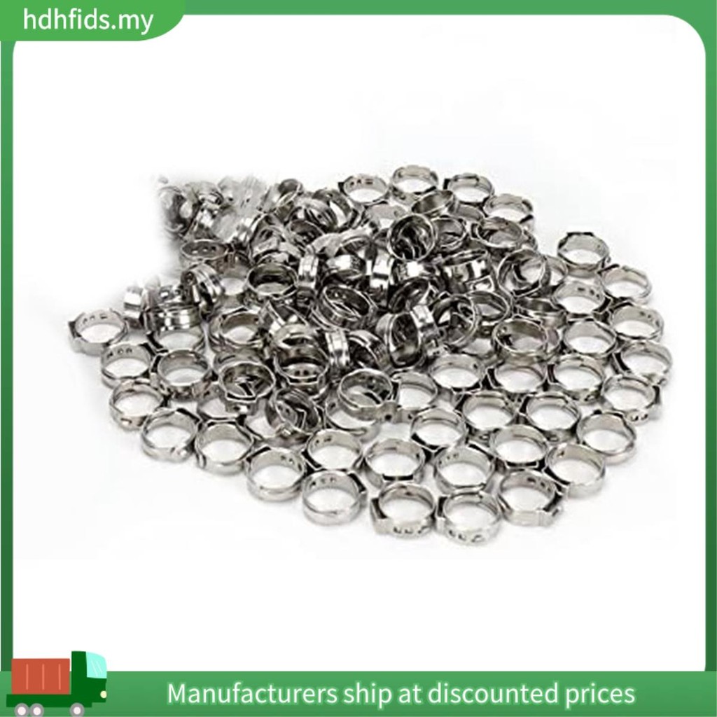 [in ]120PCS 1/2 นิ้ว PEX Cinch Clamp แหวน Cinch Crimp แหวน Cinch Clamp หูเดี่ยวท่อ Clamp สําหรับ PEX