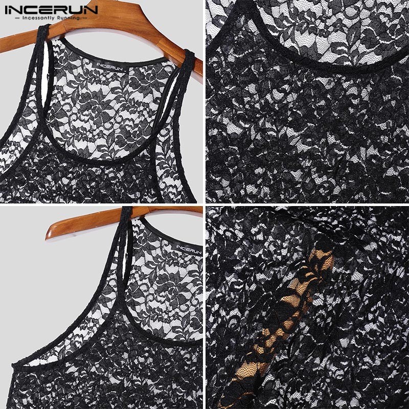 ไม่แน่นอน เสื้อกล้ามแขนกุดตาข่ายมุมมองลําลองสําหรับบุรุษเกาหลี - รูปที่ 7