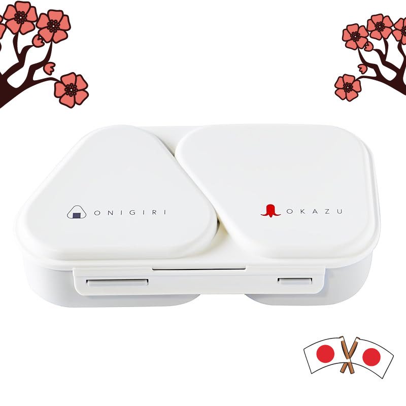 OSK Onigiri Lunch Case Bento Box 465ml Pastel Gray with Mold Antibacterial Lockable Microwave Safe L