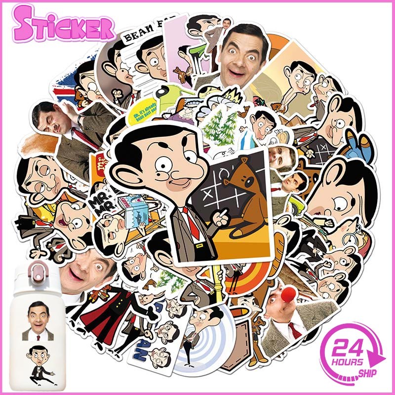50ชิ้น นาย. Bean สติกเกอร์ Rowan Atkinson DIY กันน้ํา Doodle Decals สําหรับแล็ปท็อป IPAD ขวดน้ําโน้ต