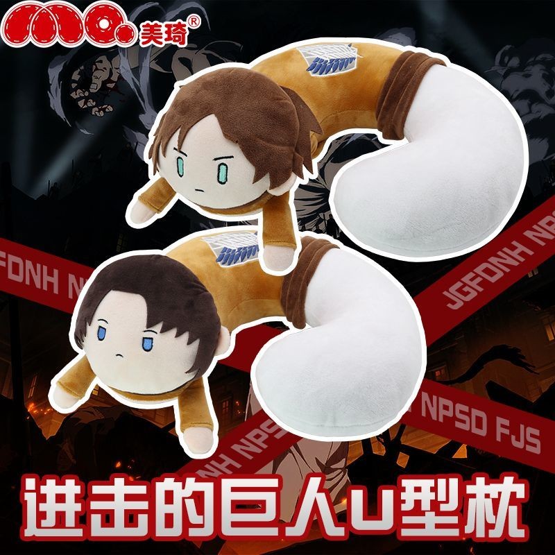 【พร้อมส่ง】attack on titan figure ตุ๊กตา Eren Mikasa Levi Captain and Captain Erwin ตลกและน่ารัก  ของ
