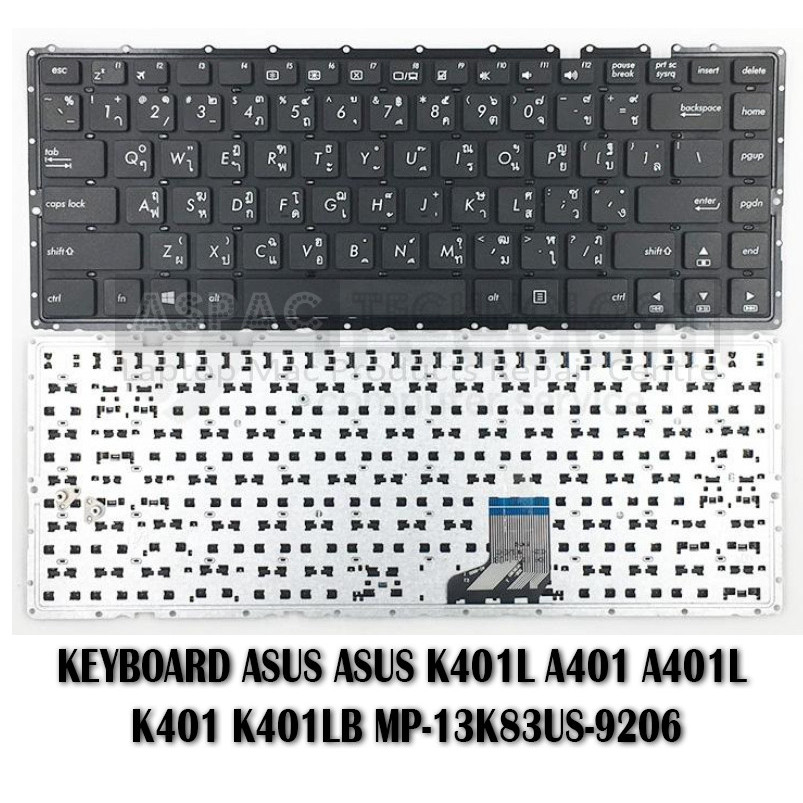 Asus K401 A401 A401L K401L K401LB คีย์บอร์ดสีดํา