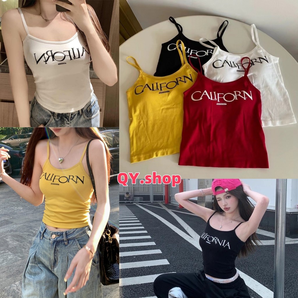 QY.Shop⭐️สินค้าราคาพิเศษ⭐️พร้อมส่ง เสื้อกล้ามผู้หญิง เบสิก สีพื้น สไตล์ลำลอง(หลากสี) "FY3433" -H