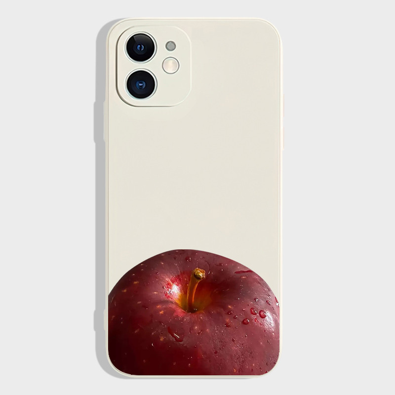 Apple สีแดงเหมาะสําหรับ iPhone16promax/13mini โปร่งใส XR Apple 12 Xiaomi 11pro เคสโทรศัพท์ XS MAX 14
