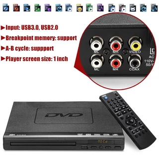 เครื่องเล่น DVD/VCD/CD/USB VCR Player พร้อมสาย USB3.0 Mediaplayer Multi พกพา พร้อมสาย