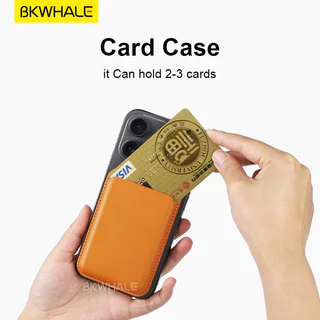 BKWHALE หนังกระเป๋าสตางค์สําหรับ Magsafe ผู้ถือแม่เหล็กสําหรับ iPhone 17 16 15 12 13 14 Pro Samsung S25 S24 S23 Ultra