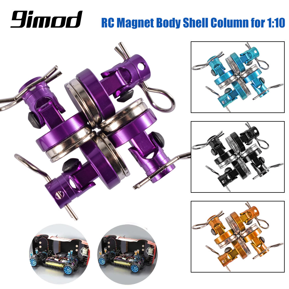 4pcs RC แม่เหล็กโพสต์โลหะ RC รถ Shell Mount คอลัมน์คลิปสําหรับ 1/10 Axial SCX10 Traxxas TRX4 D90 HSP