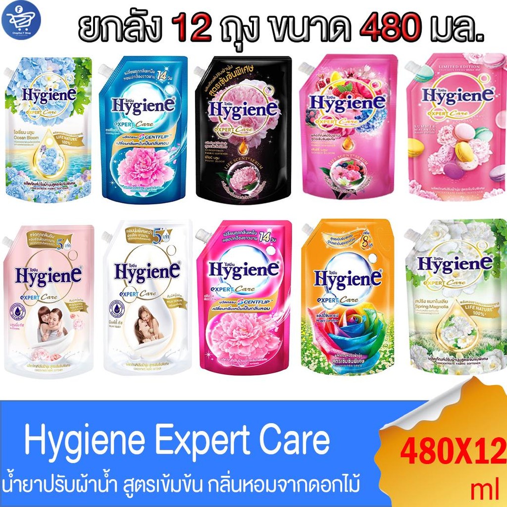 (ยกลัง 12 ถุง) ไฮยีน เอ็กซ์เพิร์ทแคร์ Hygiene Expert Care น้ำยาปรับผ้านุ่ม สูตรเข้มข้นพิเศษ ขนาด 480 มล. ทั้ง 13 สูตร