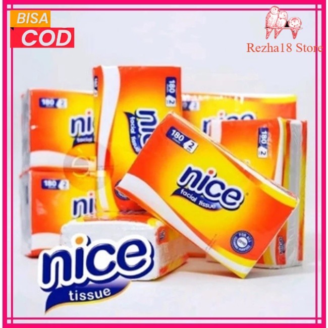 R18 กระดาษเช็ดหน้า Nice 180 แผ่นกระดาษทิชชู่ 2 ชั้น