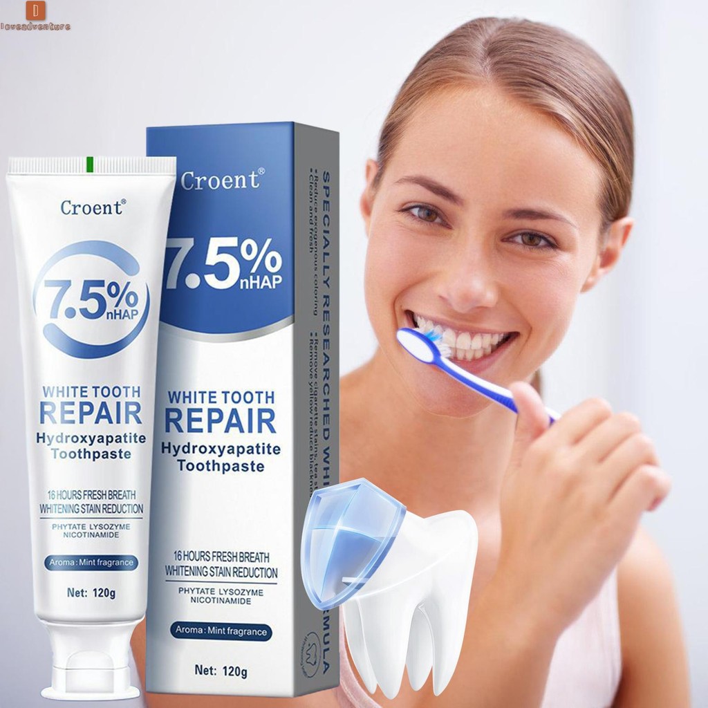 120g ยาสีฟัน Hydroxyapatite ฟัน Brightening คราบยาสีฟันกําจัดสําหรับ Home Families Oral Health Care