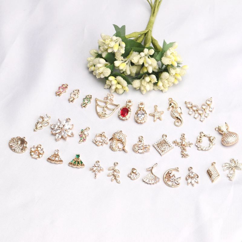 1 Rare Earth Glass Edge Zircon Micro-Inlaid Water Drop กระเป๋าเงินจี้สร้อยคอ DIY Hairpin Yingluo อุป